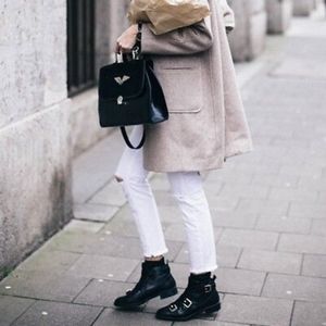 Zara Woman 39 Quilted Buckle Detail Ankle Boots